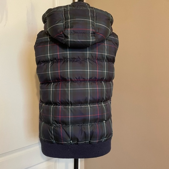 J. Crew Puffer Vest Women's Size S Quilted Stewart Tartan Plaid Pockets Full Zip - Picture 5 of 11